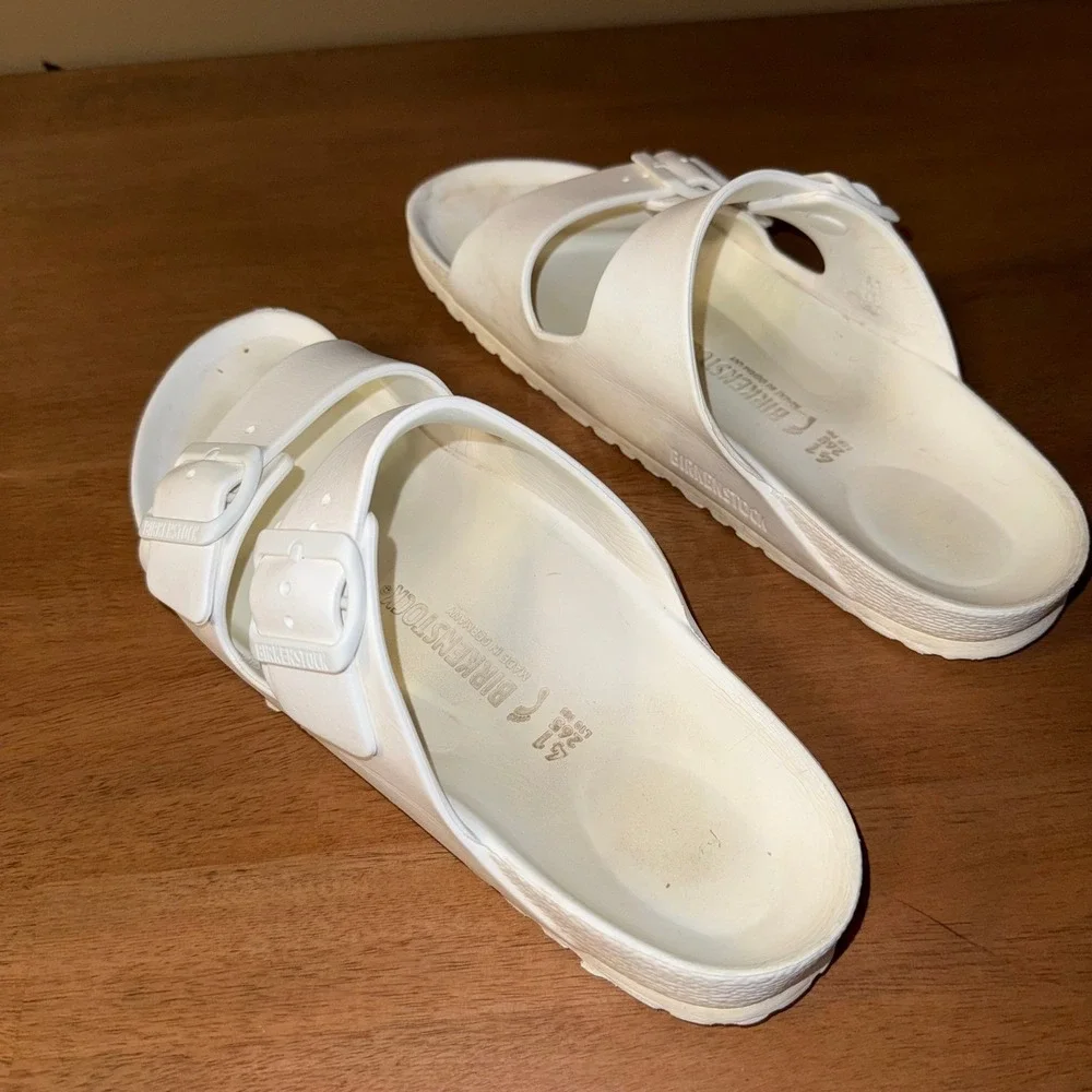 Birkenstock Arizona EVA White Sandals Mens 8 Womens 10 Slides 12944 Made Germany